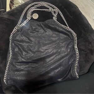 Stella McCartney Black Chain-Embellished Shoulder Bag